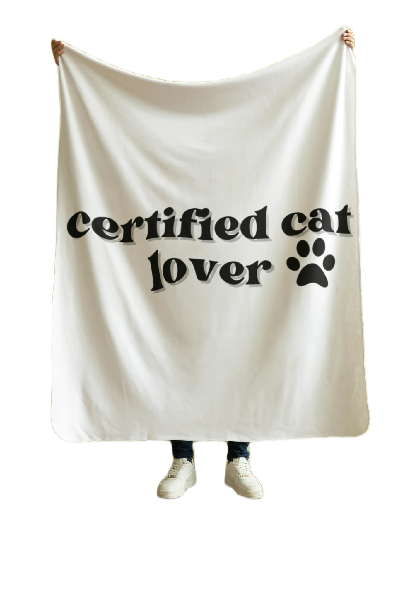 white flannel blanket for black cat lovers