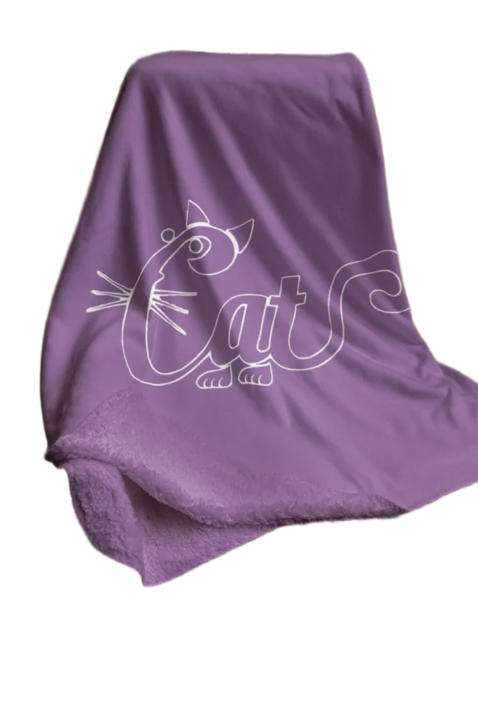 purple flannel blanket for black cat lovers