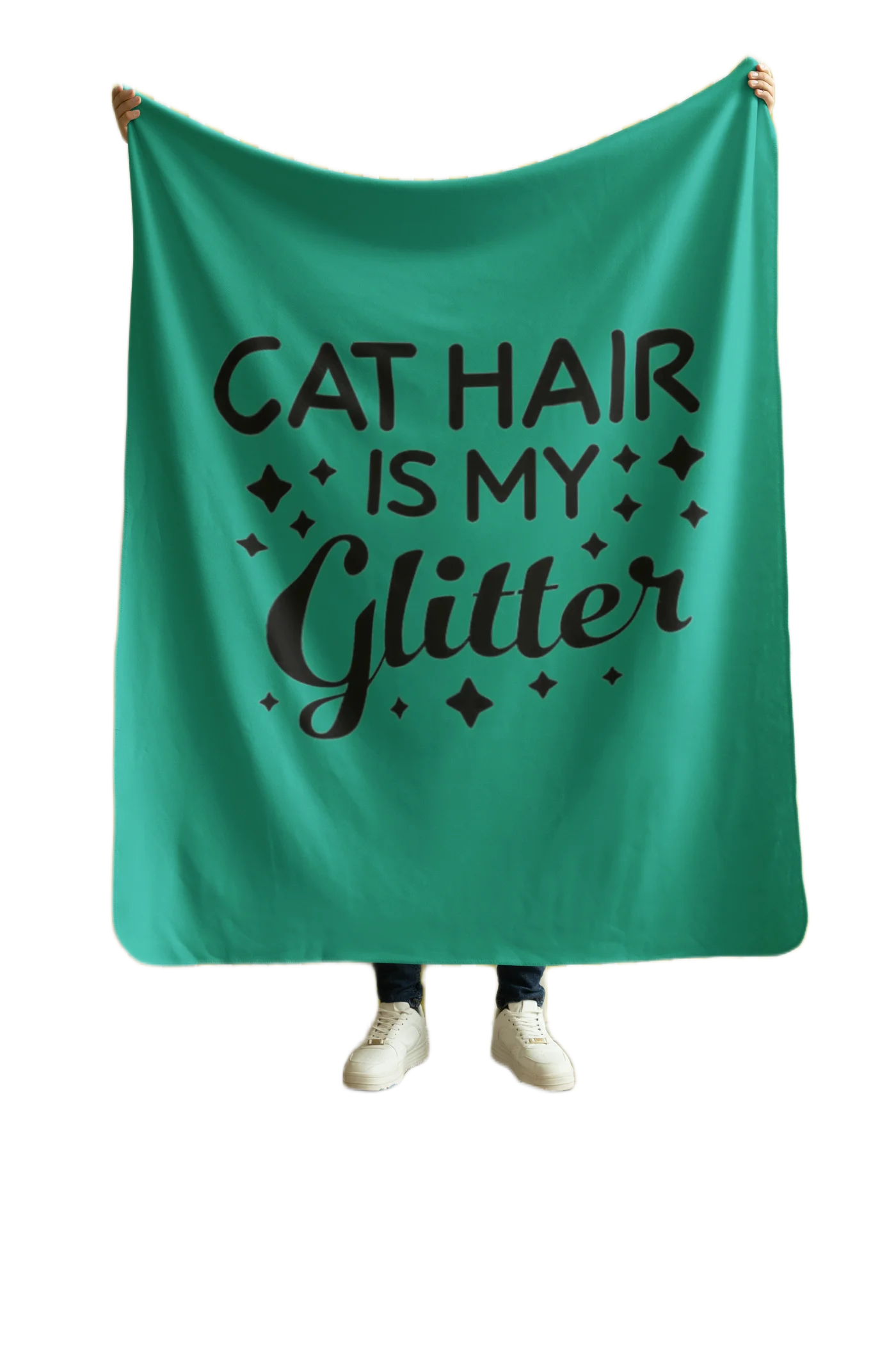 cat hair is my glitter blanket